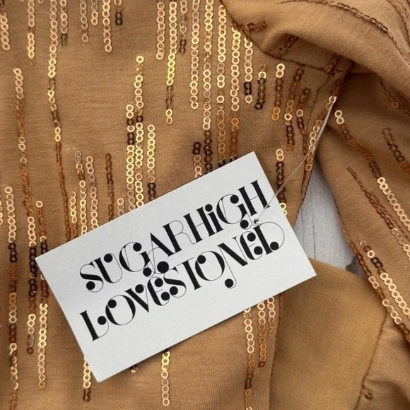 Sugarhigh Lovestoned Bianca Turtleneck in Gold NWT - Picture 11 of 11